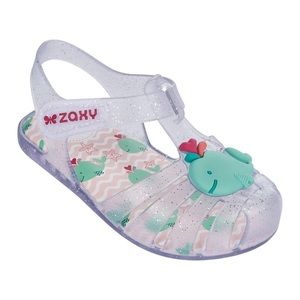 Zaxy whale glitter jelly sandals - run small